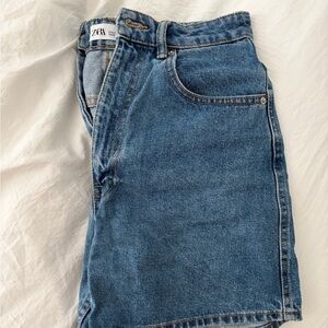 Zara Medium Blue Denim Jean Shorts
